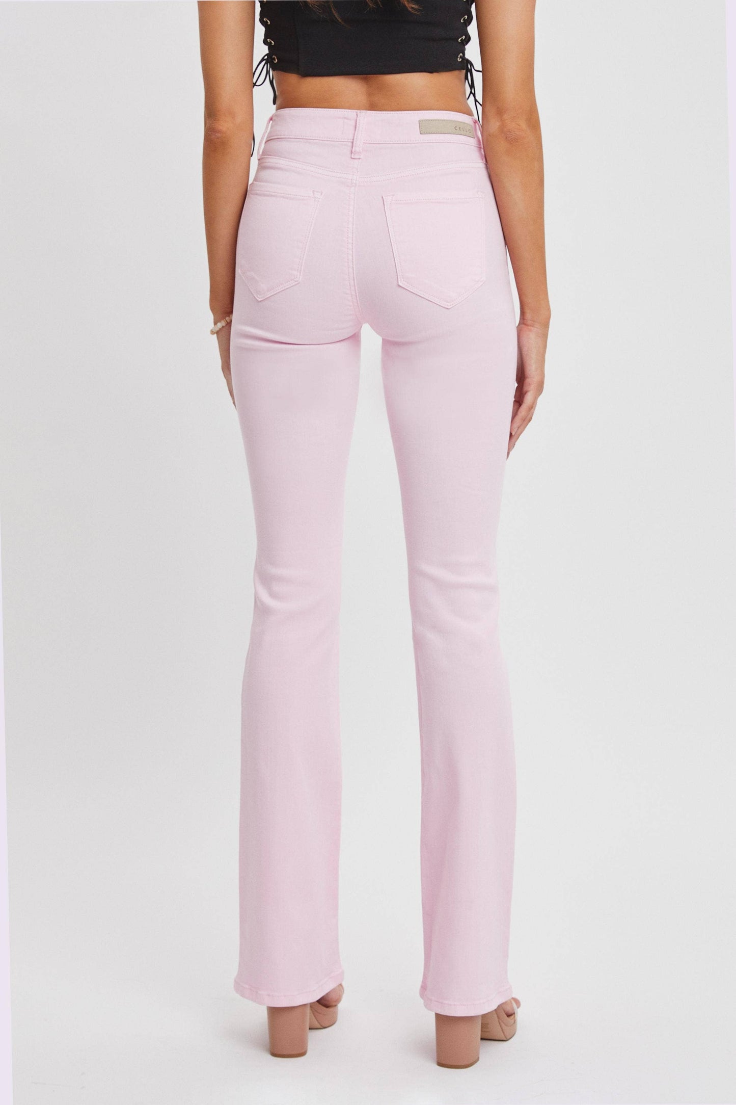 Cello Jeans - Strawberry Cream Flare with Clean Hem