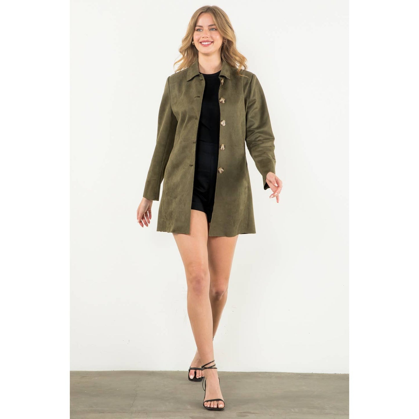 THML - Button Up Suede Coat