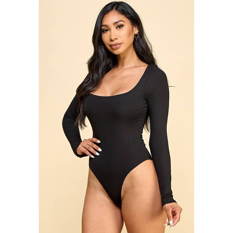 Faith Apparel: SQUARE NECK RED BODYSUIT: RIPE WINE