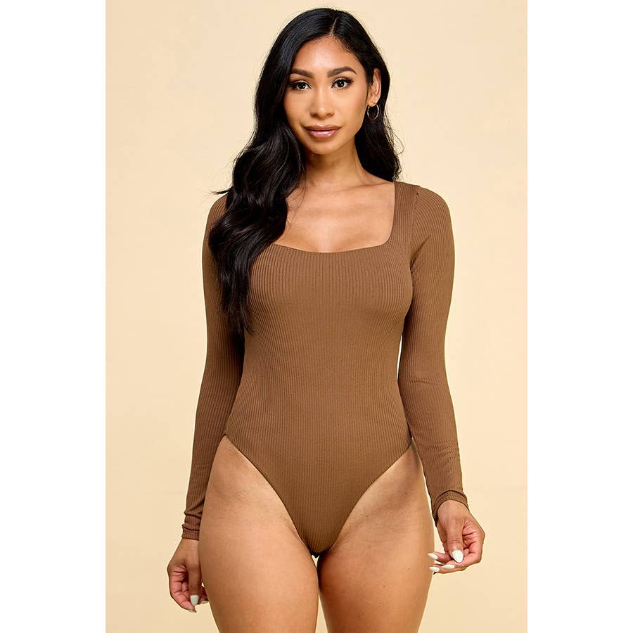 Faith Apparel: SQUARE NECK RED BODYSUIT: RIPE WINE