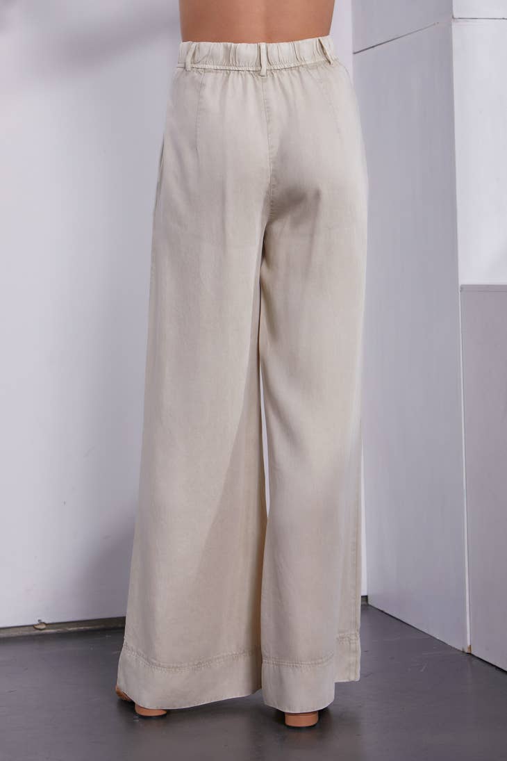 Mustard Seed - Ecru Wild Leg Pants High Waist