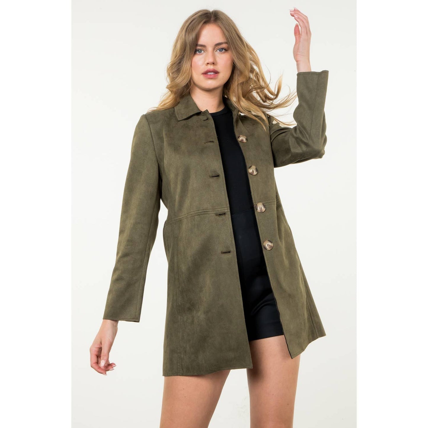 THML - Button Up Suede Coat