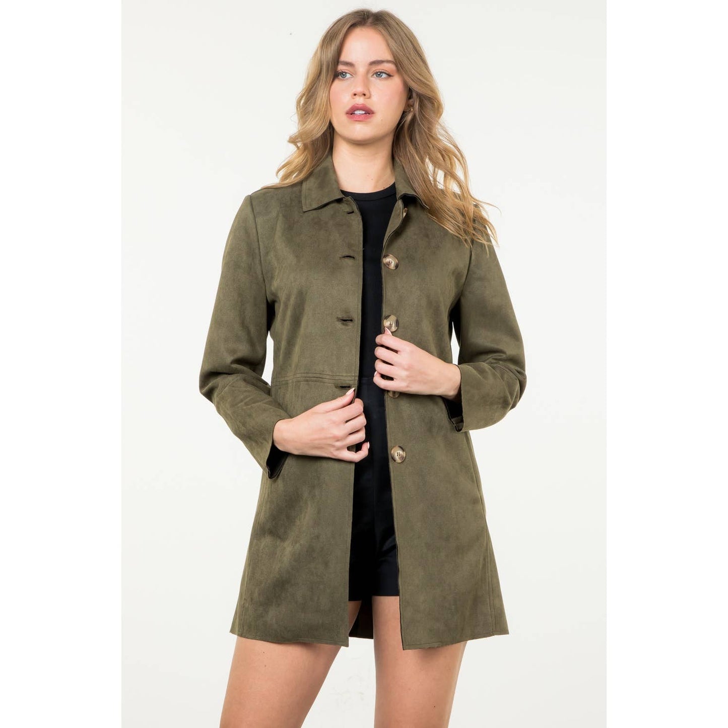 THML - Button Up Suede Coat
