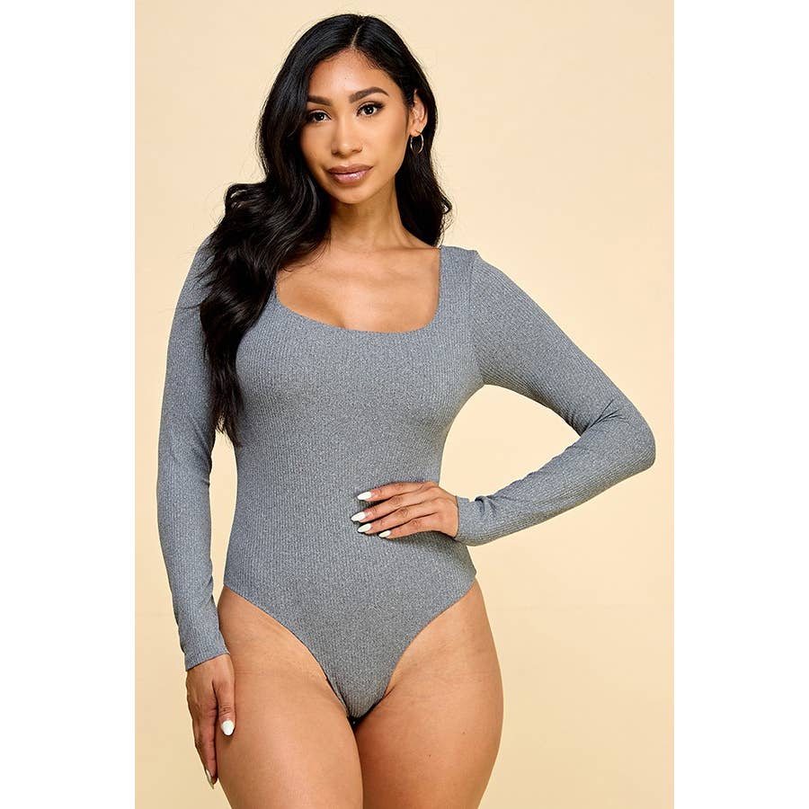 Faith Apparel: SQUARE NECK RED BODYSUIT: RIPE WINE