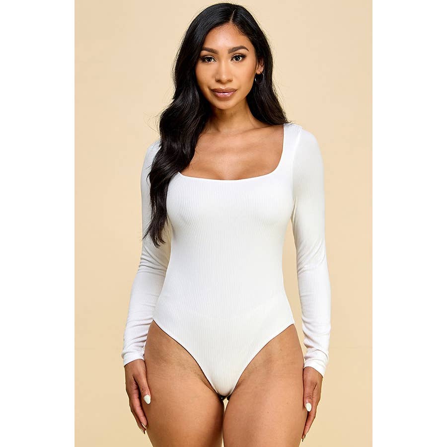 Faith Apparel: SQUARE NECK RED BODYSUIT: RIPE WINE