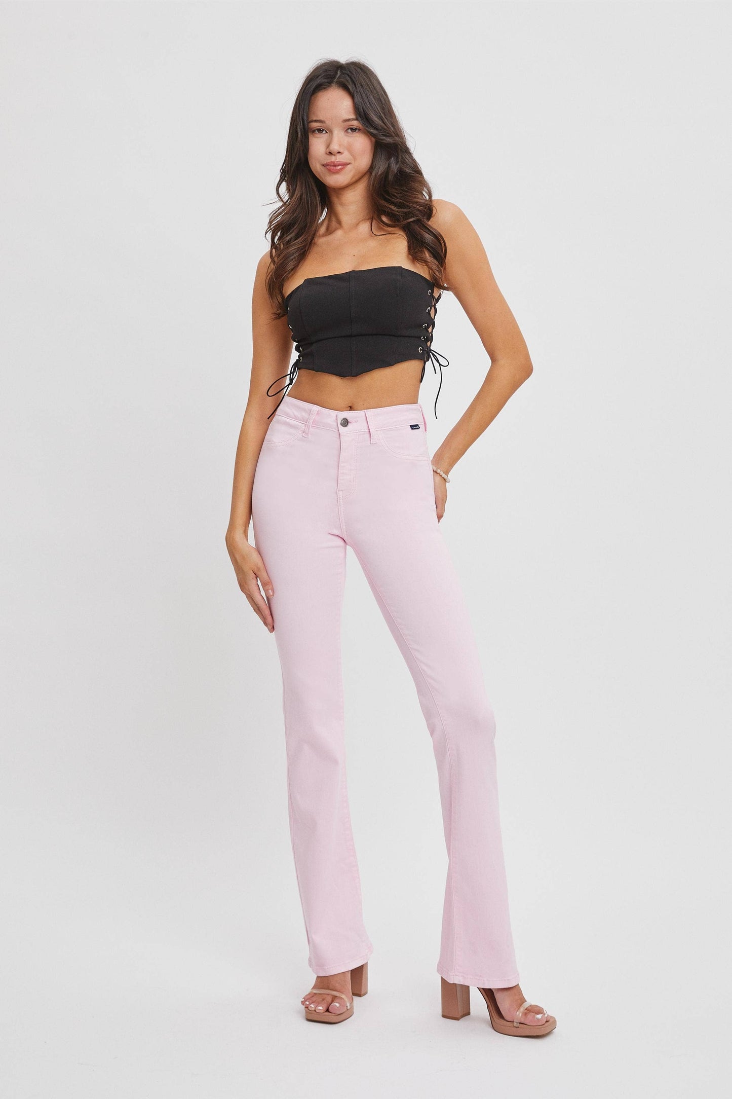 Cello Jeans - Strawberry Cream Flare with Clean Hem