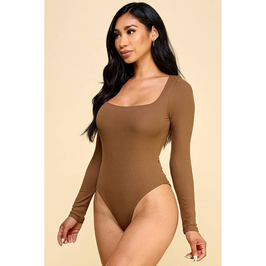 Faith Apparel: SQUARE NECK RED BODYSUIT: RIPE WINE