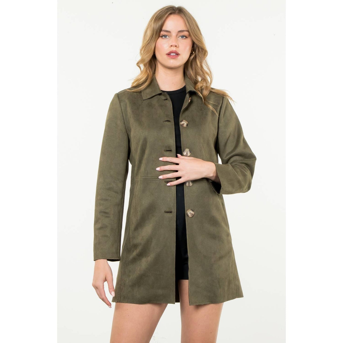 THML - Button Up Suede Coat
