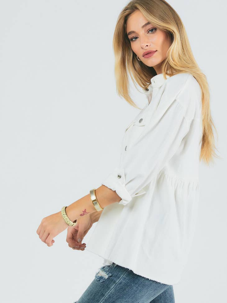 Davi & Dani - WHITE BABYDOLL TOP AND JACKET