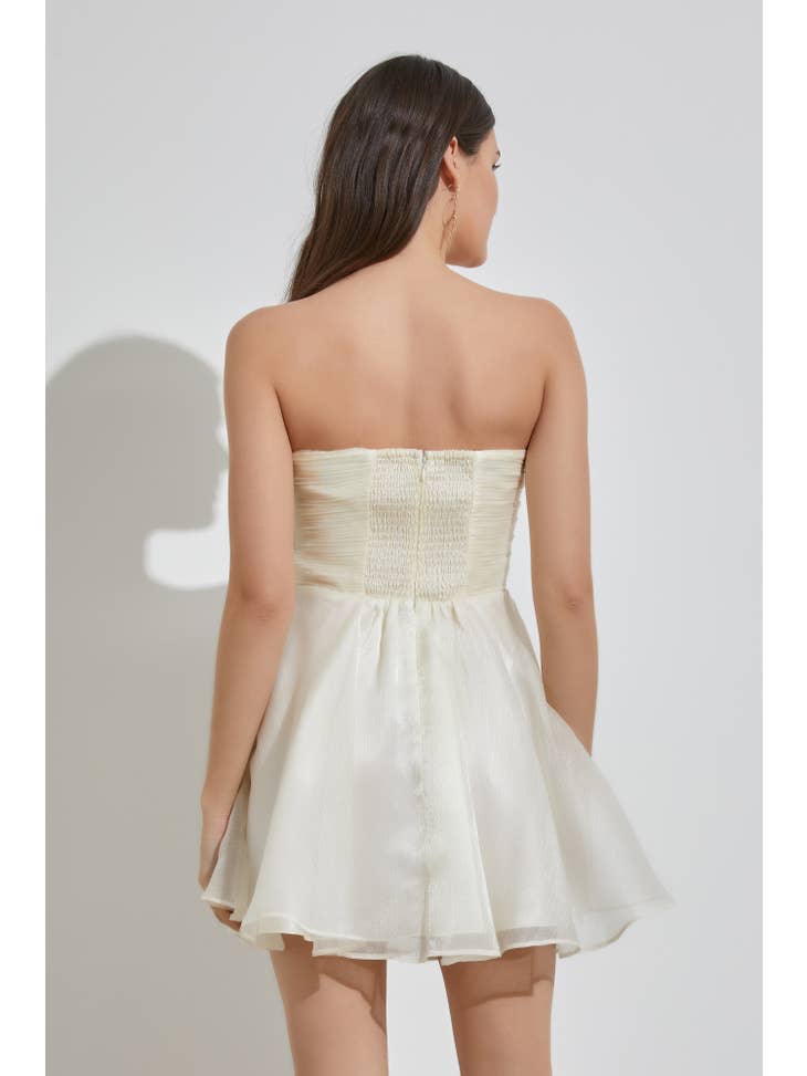 Do+Be Collection - White Off Shoulder Skater Dress