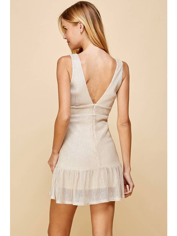 TCEC - Knit V-neck Tank Dress Champagne