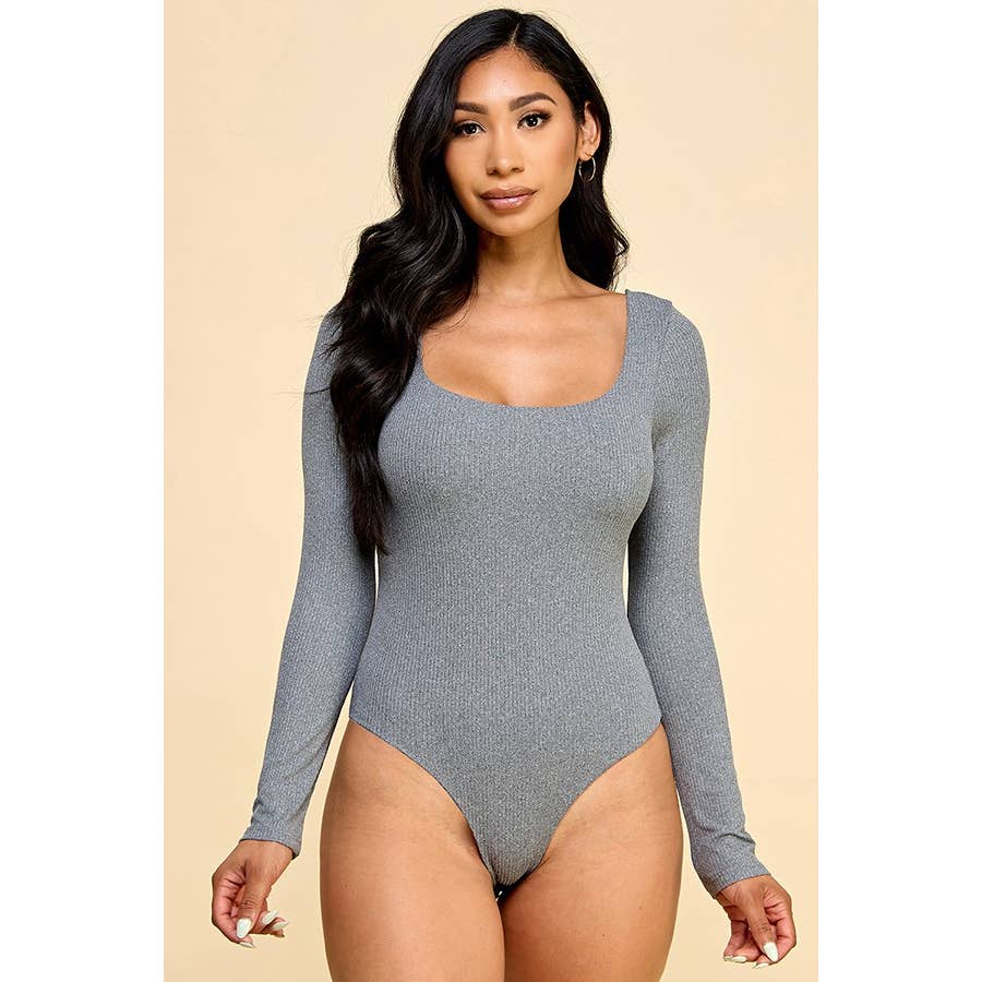 Faith Apparel: SQUARE NECK RED BODYSUIT: RIPE WINE