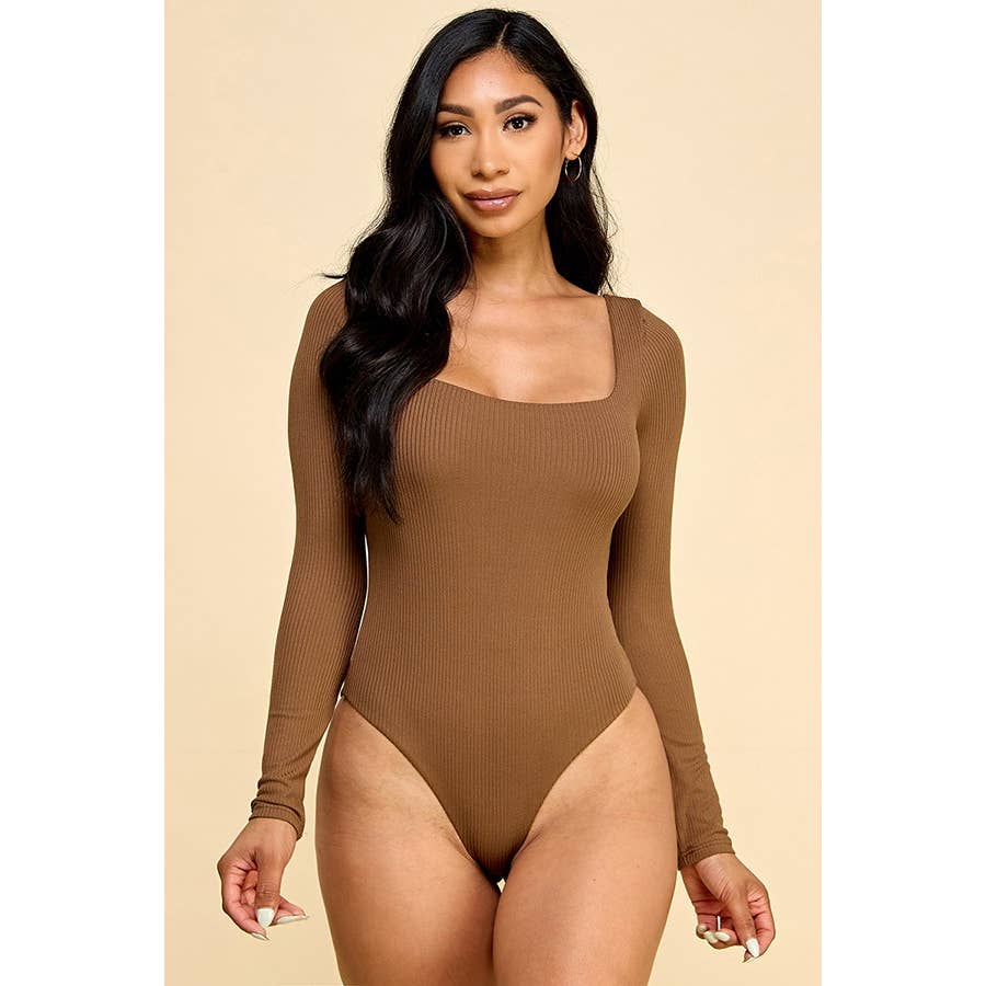 Faith Apparel: SQUARE NECK RED BODYSUIT: RIPE WINE