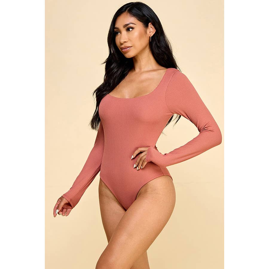 Faith Apparel: SQUARE NECK RED BODYSUIT: RIPE WINE