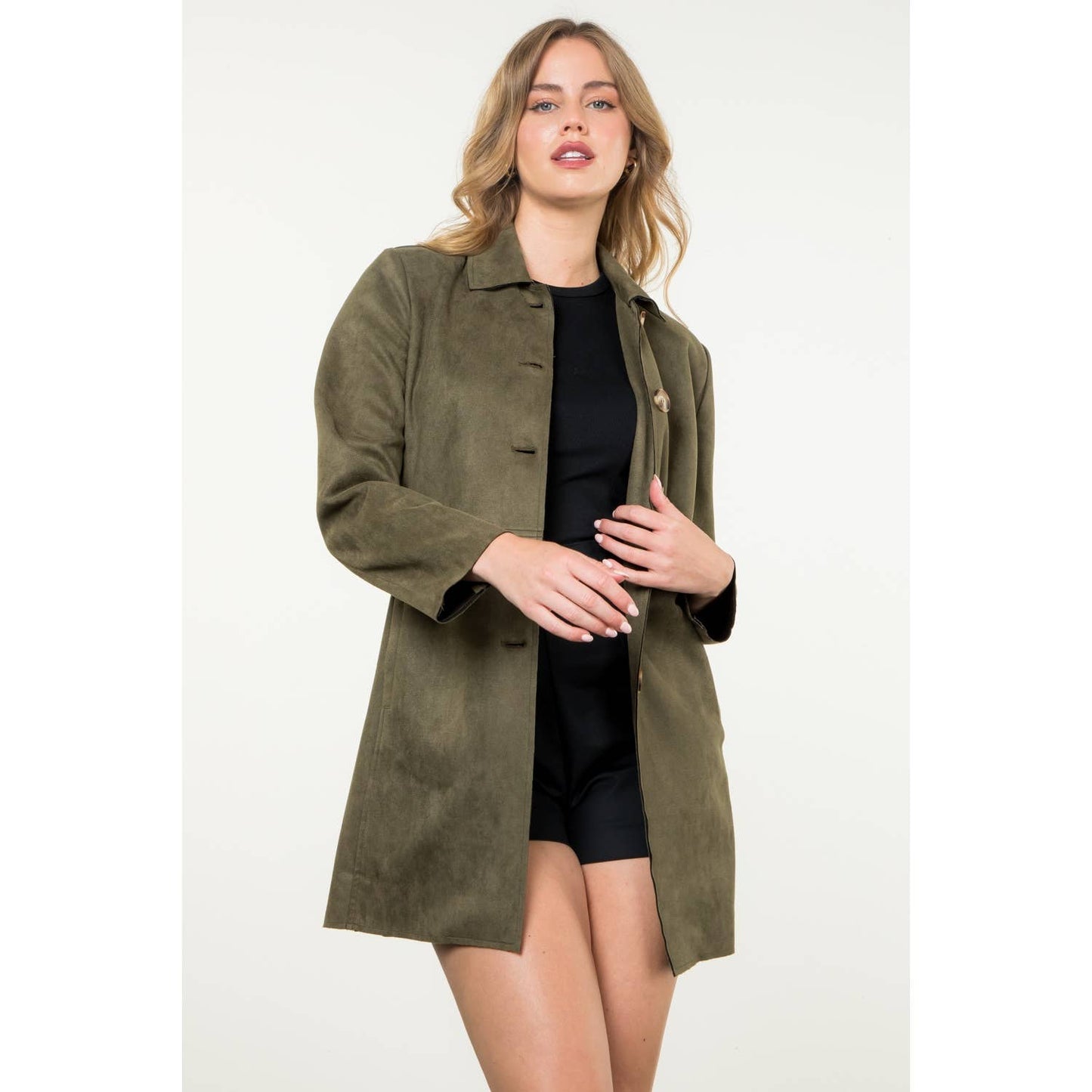THML - Button Up Suede Coat