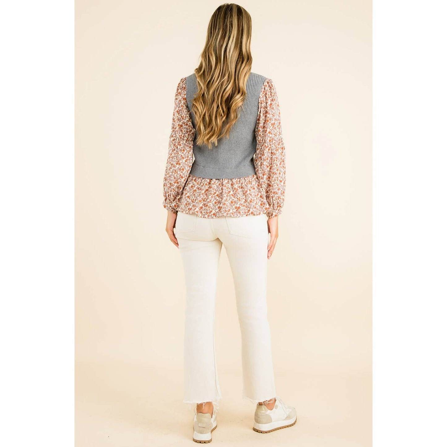 THML - Mixed Meedia Peplum Top