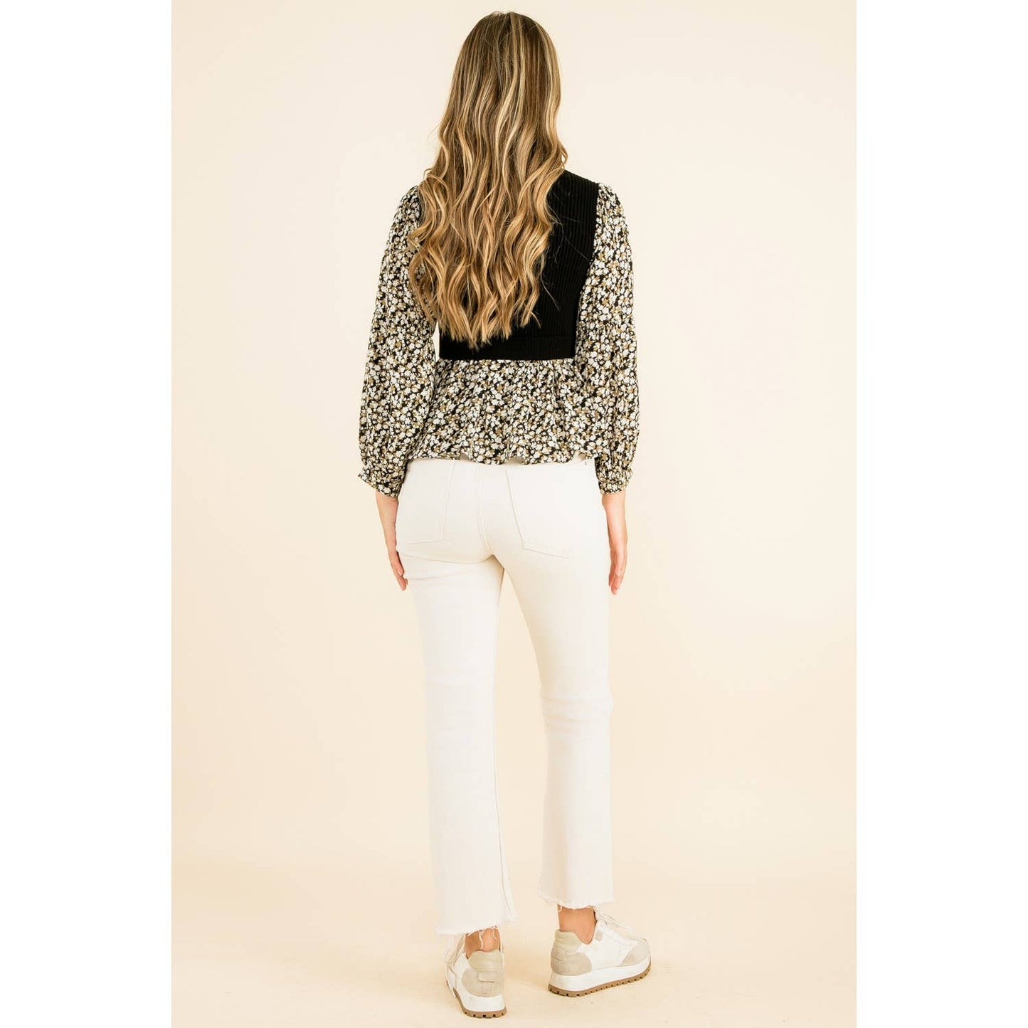 THML - Mixed Meedia Peplum Top