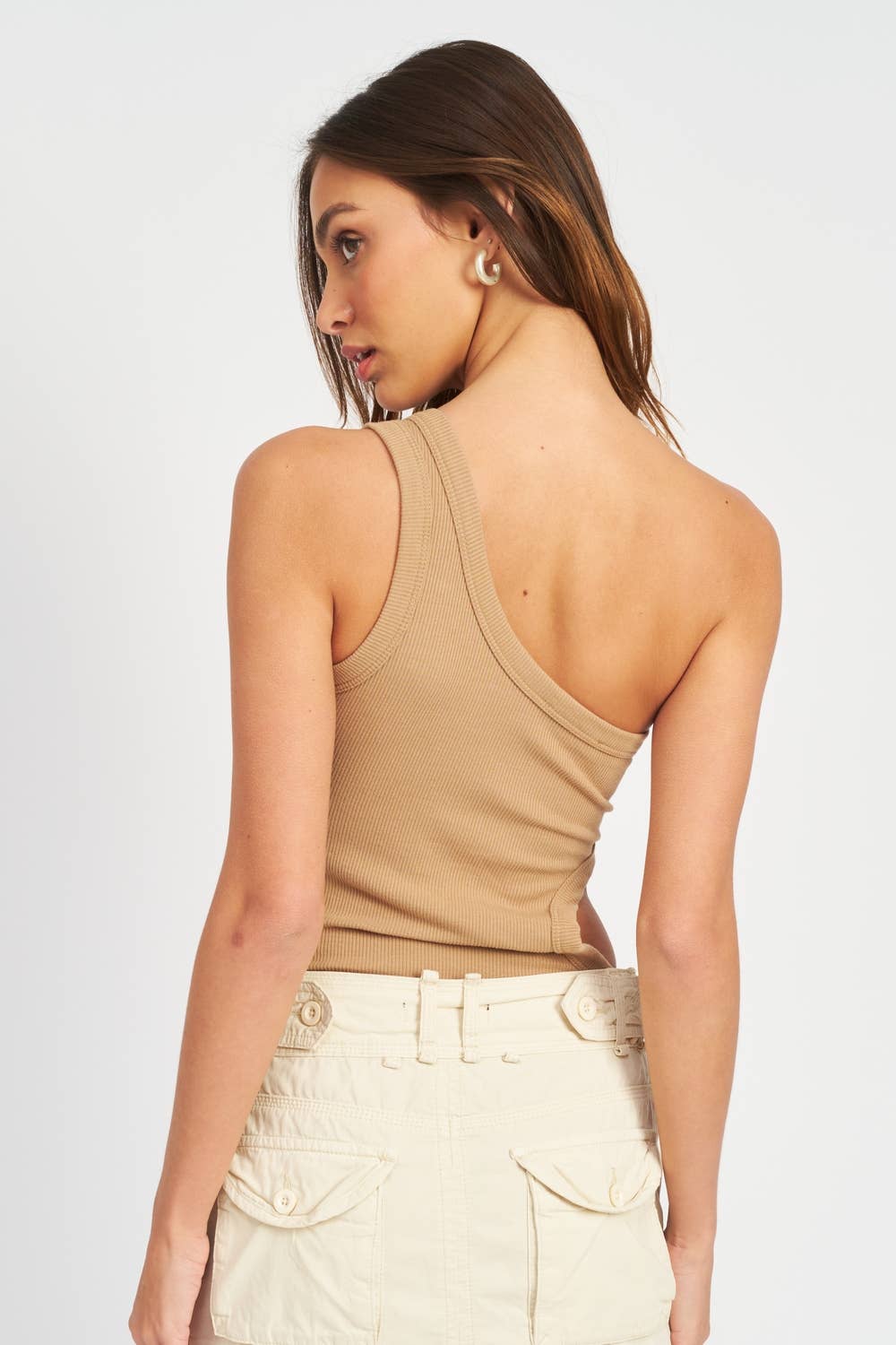 OFF SLEEVE BODYSUIT WITH SIDE CUT OUT