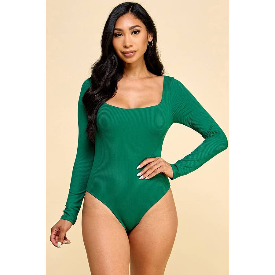 Faith Apparel: SQUARE NECK RED BODYSUIT: RIPE WINE