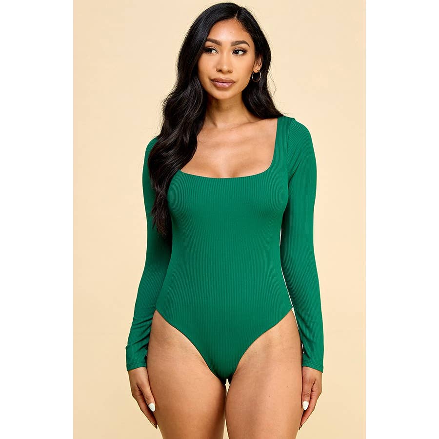 Faith Apparel: SQUARE NECK RED BODYSUIT: RIPE WINE