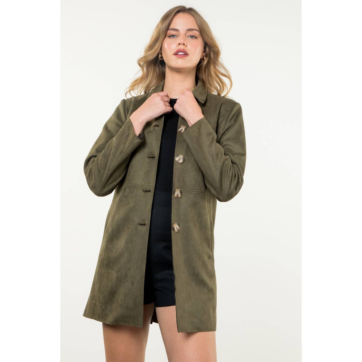THML - Button Up Suede Coat