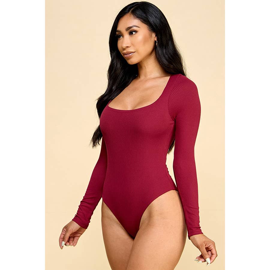 Faith Apparel: SQUARE NECK GREEN BODYSUIT: CLASSIC FOREST