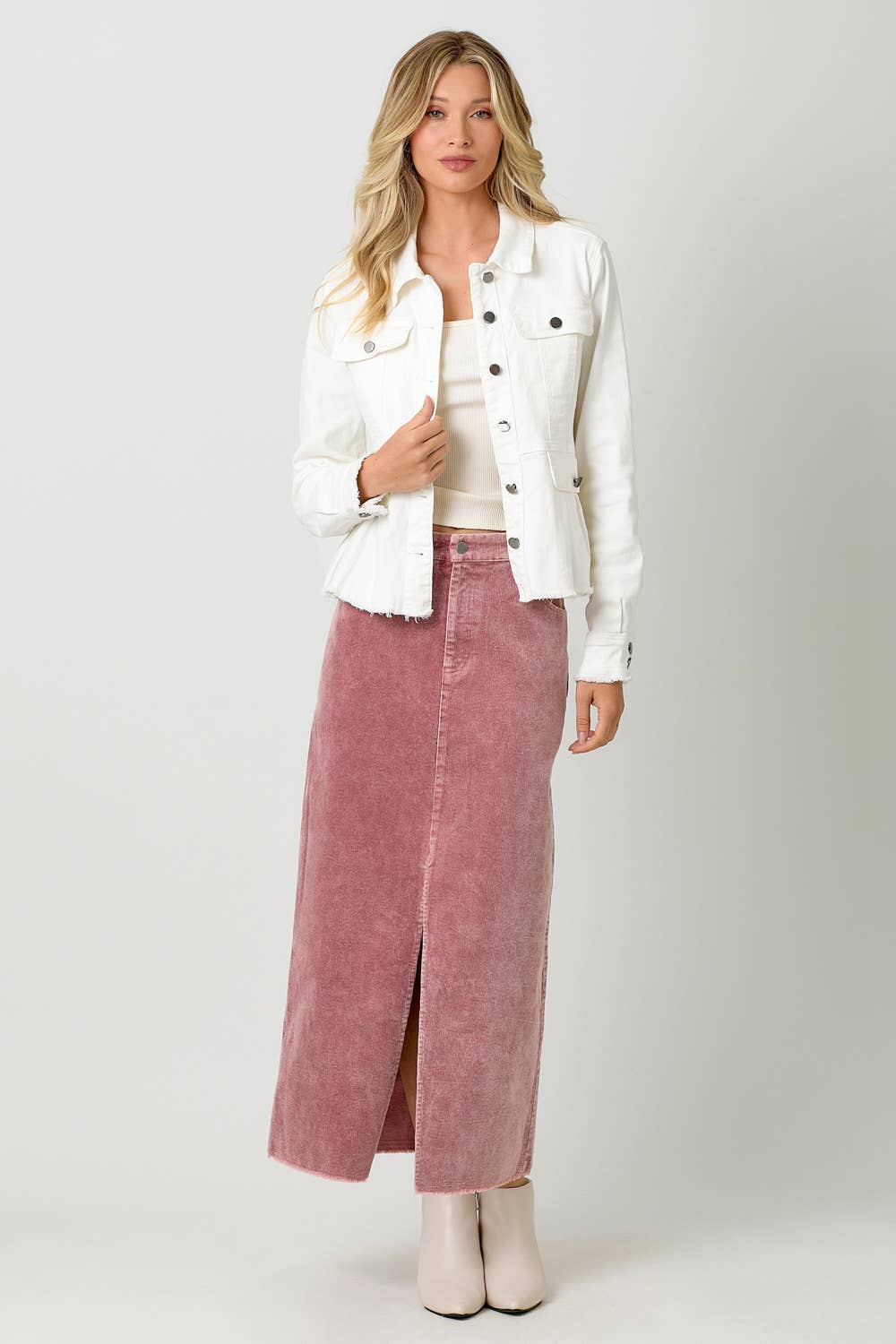 Mystree - Washed Denim Peplum Jacket