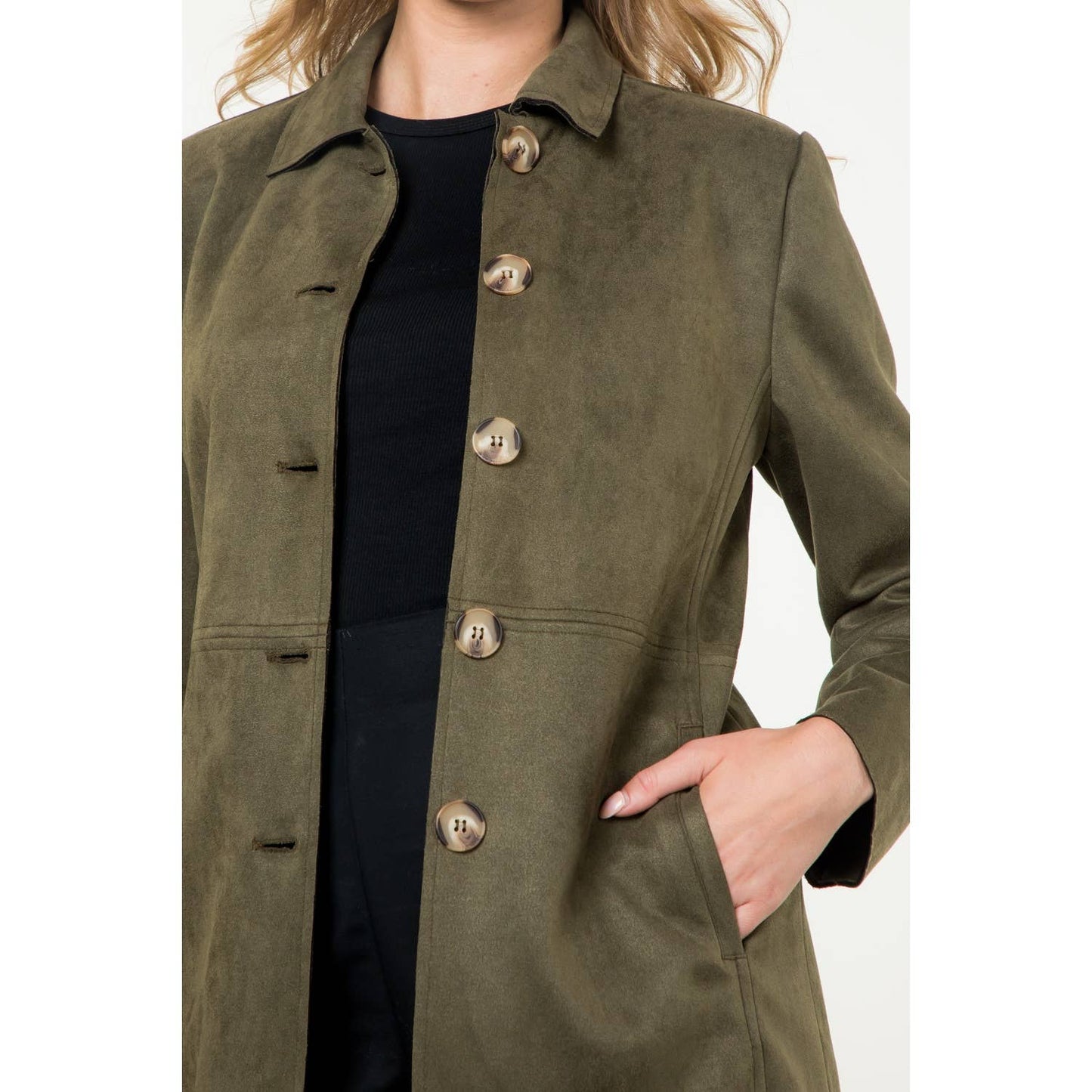 THML - Button Up Suede Coat