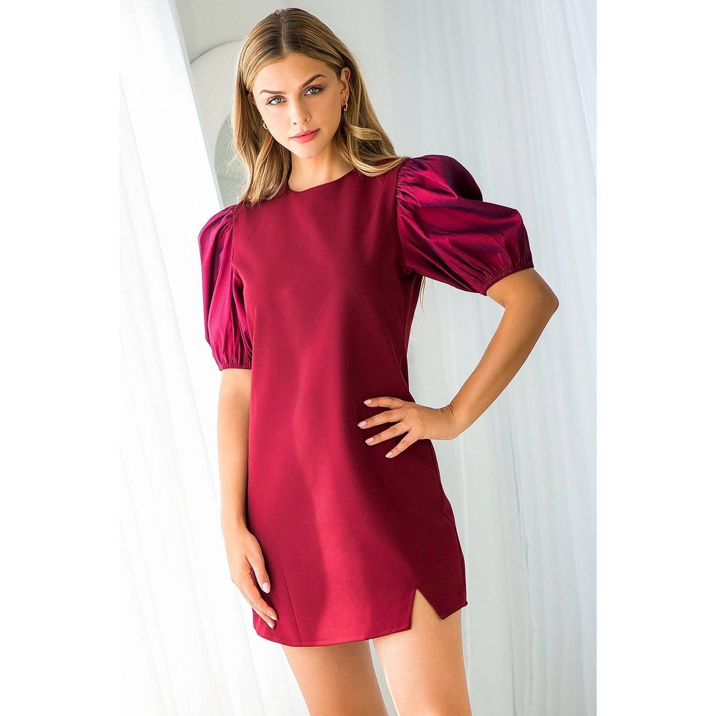 THML - Poplin Puff Sleeve Dress