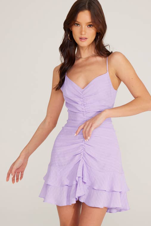 Lush Clothing - Lilac Woven Midi Dress