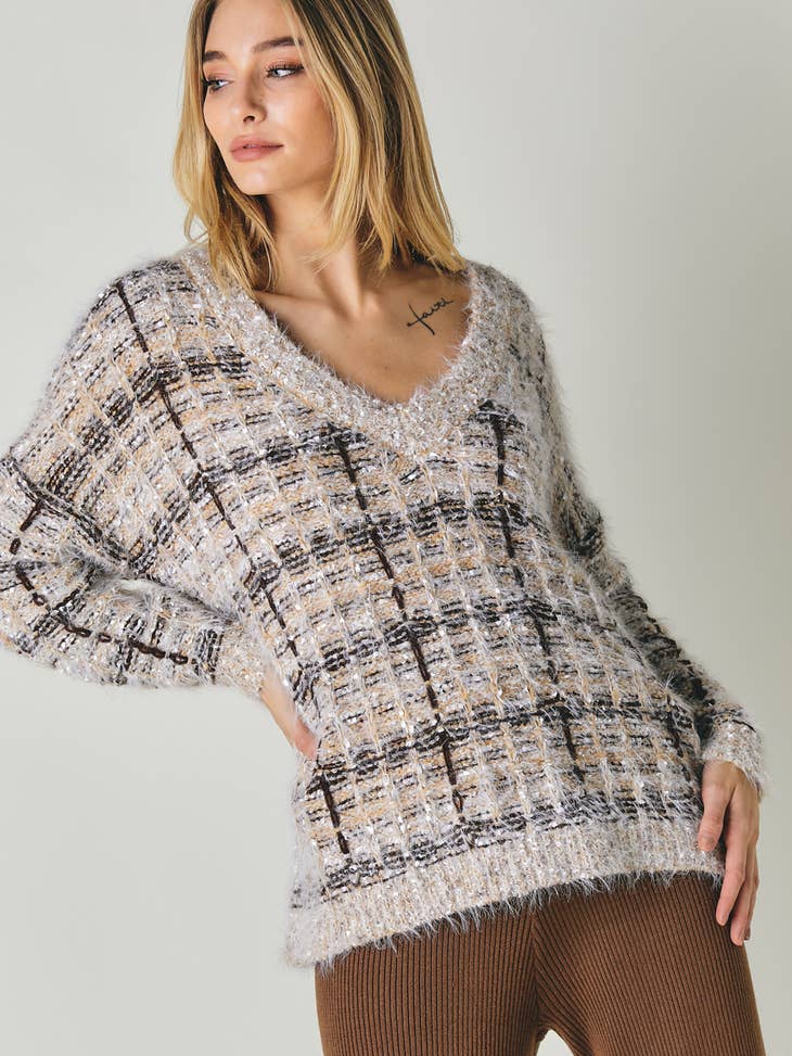 Davi & Dani Tweed Sweater