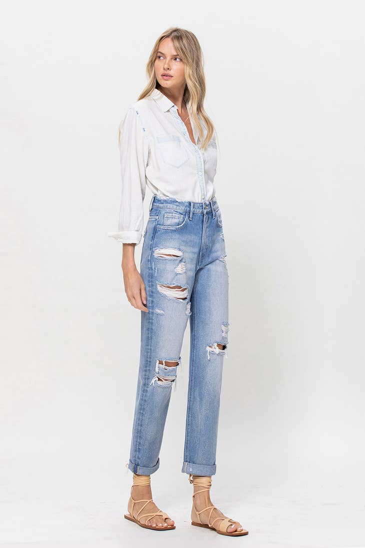 Flying Monkey - ROLLED UP RIGID BOYFRIEND JEANS