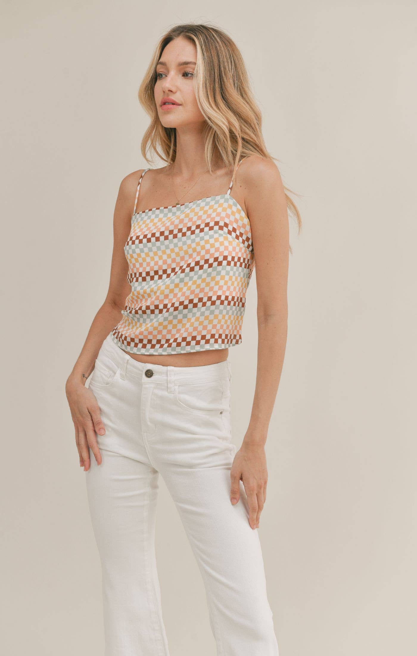 Sadie & Sage - PALM CANYON DRIVE CAMI: IVORY MULTI