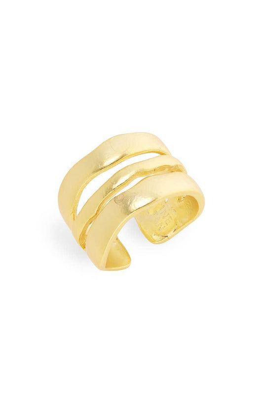 Wavy line ring: Gold