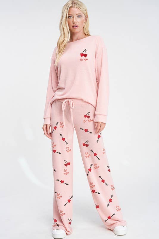Lemon Tree - Heart cherry be mine sleep lounge wear set