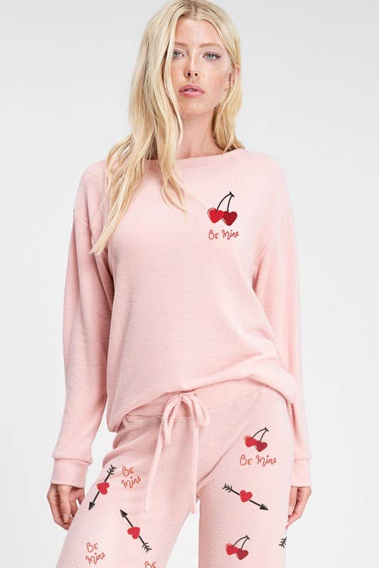 Lemon Tree - Heart cherry be mine sleep lounge wear set