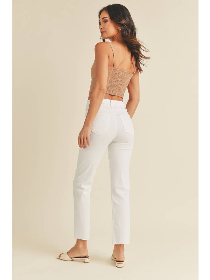 JUST BLACK DENIM - OPTIC WHITE - The Cut-Off Straight