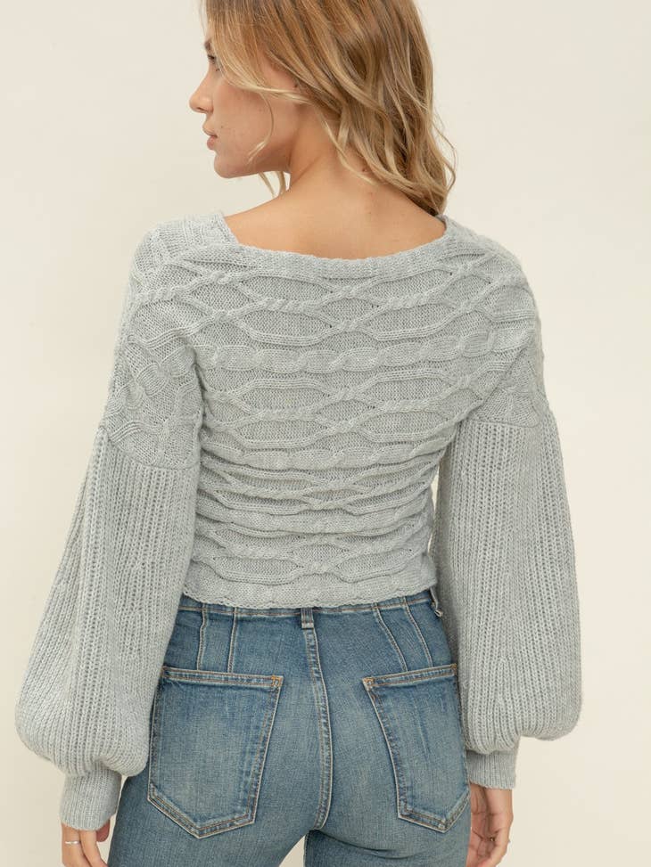 Voy Paislee Wrapped Crop Sweater
