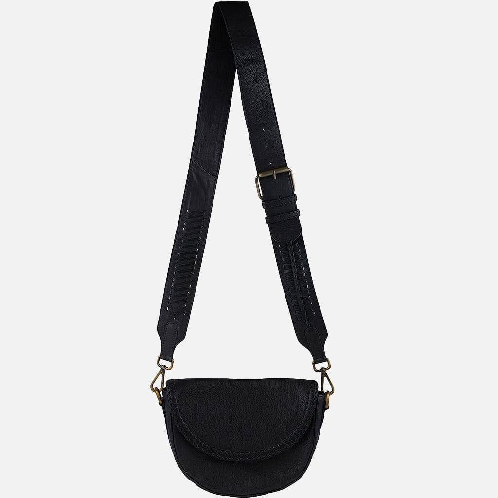 Amsterdam Heritage Fletcher | Black Leather Guitar Strap Crossbody Bag