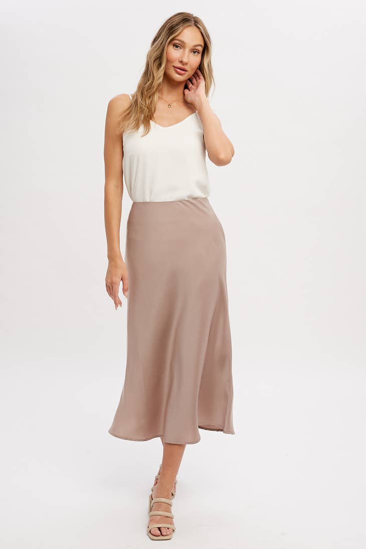 Bluivy - PEARL SATIN MIDI SKIRT