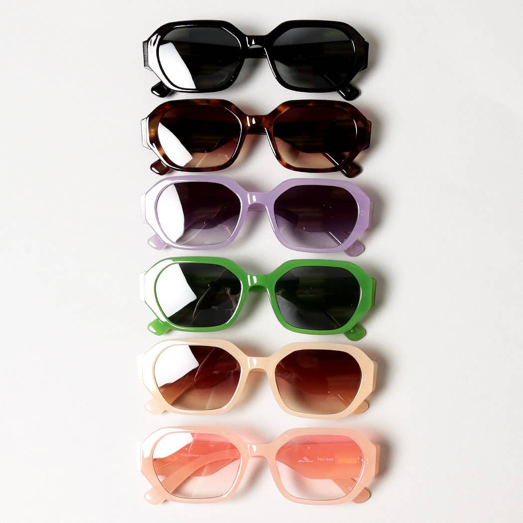 Fashion City - Women's Hexagonal Frame Sunglasses