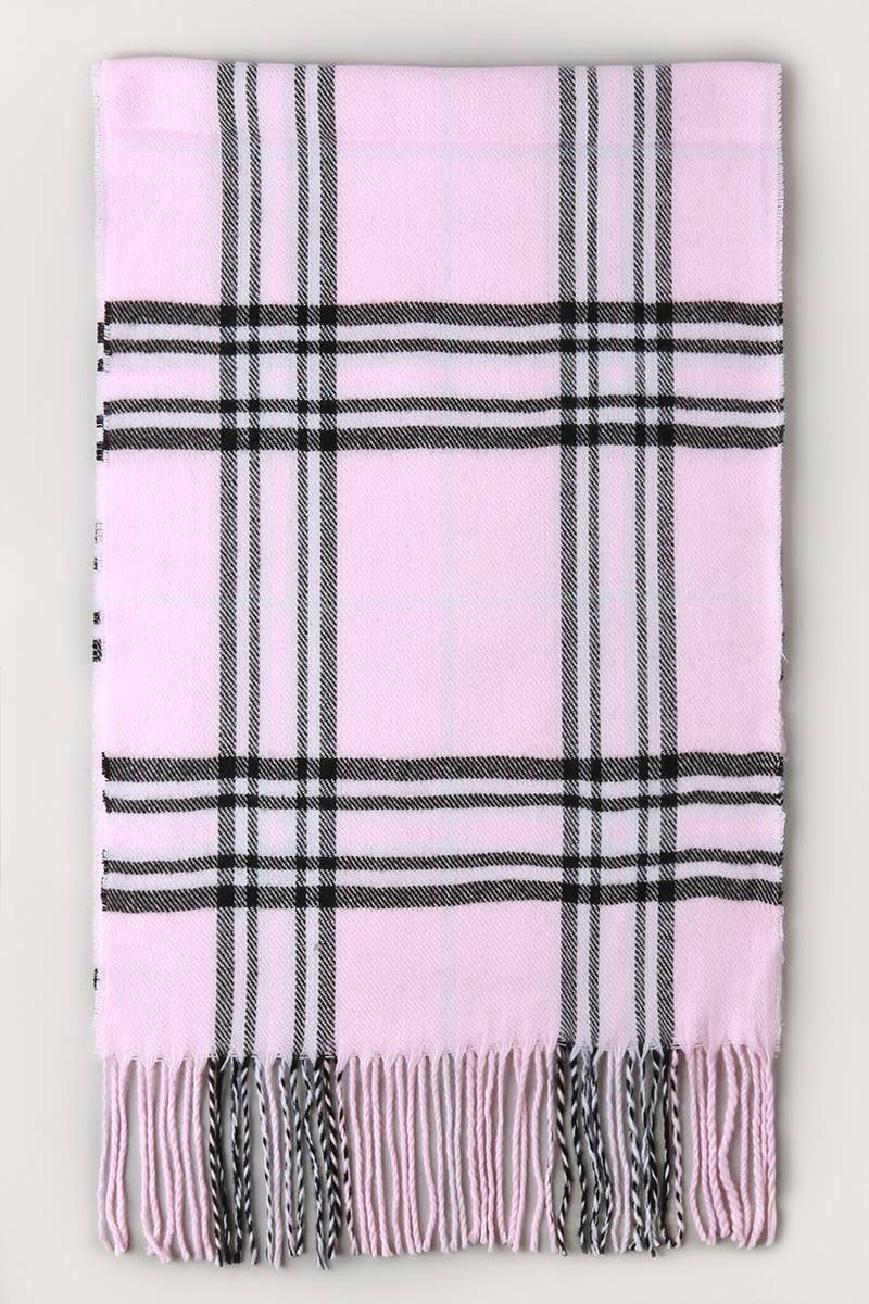 FS: Ivory Giant Check Cashmere Feel Muffler Scarf