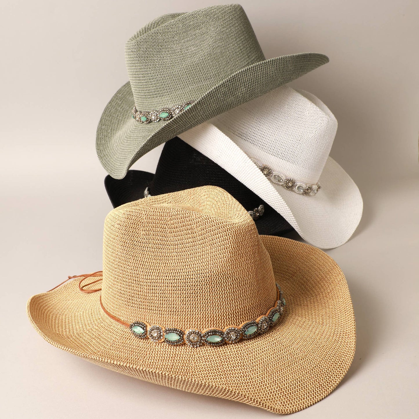 Fashion City - Durango Cowboy Hat with Jeweled Belt