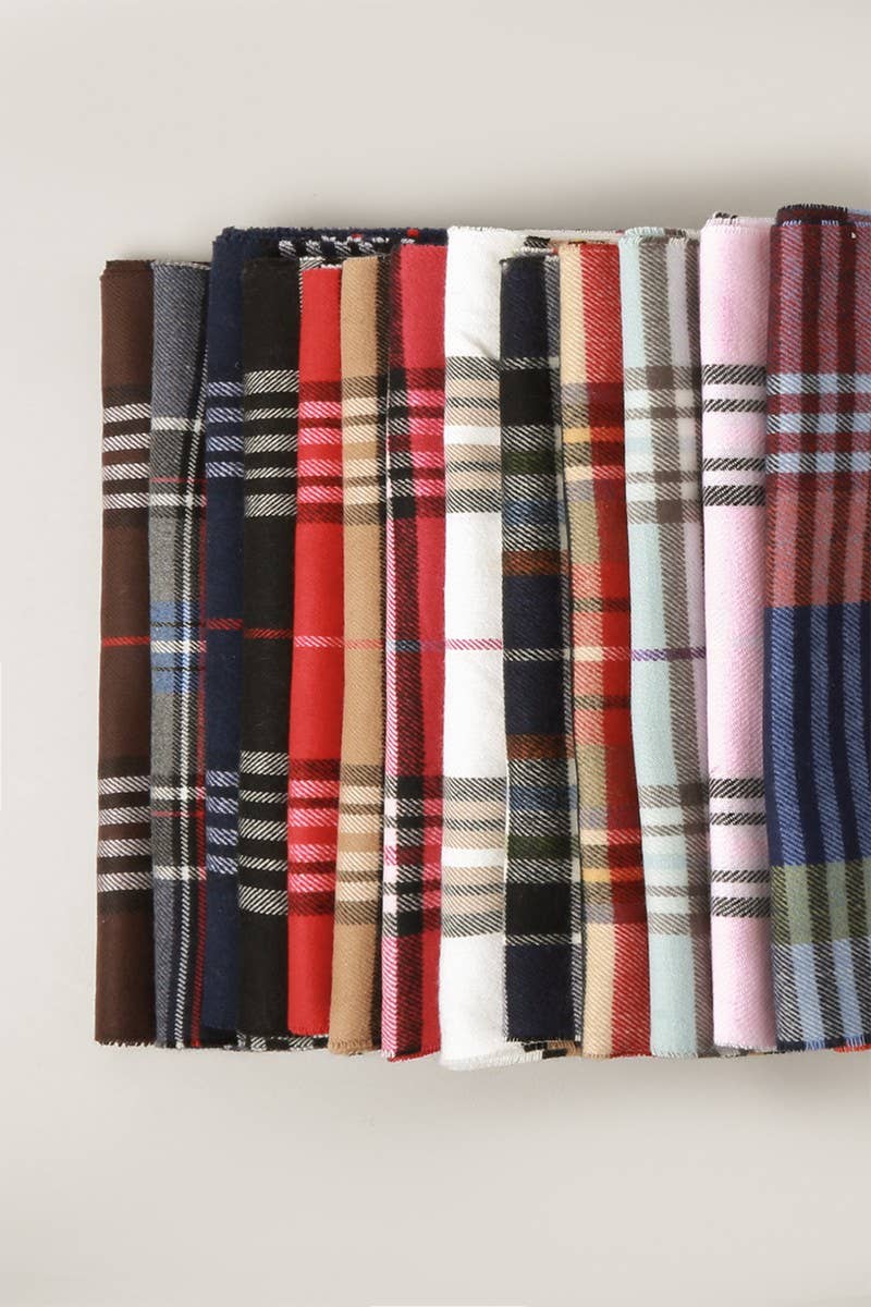 FS: Blue Giant Check Cashmere Feel Muffler Scarf/LT.BLUE