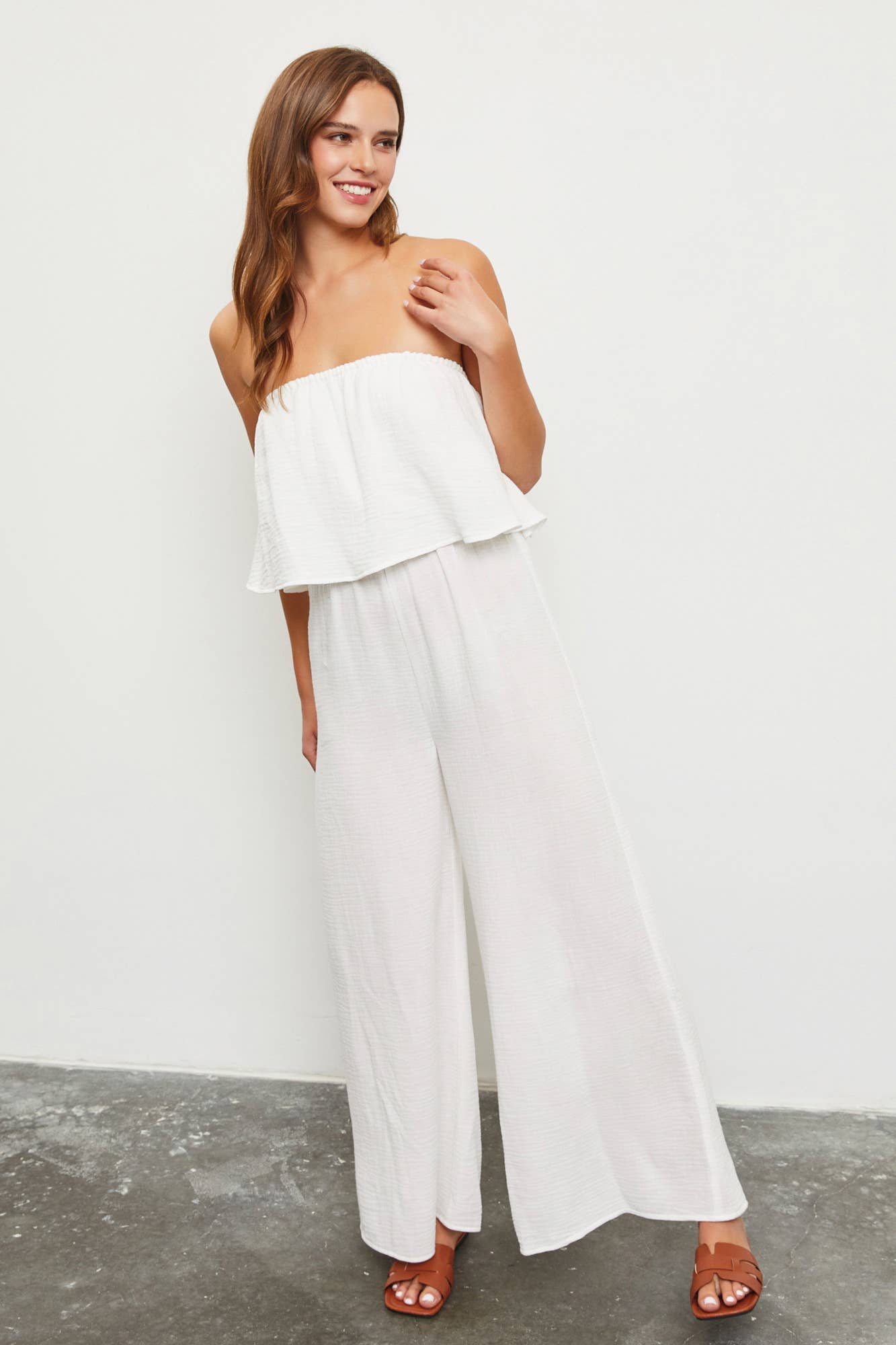 Mustard Seed - WHITE TUBE JUMPSUIT