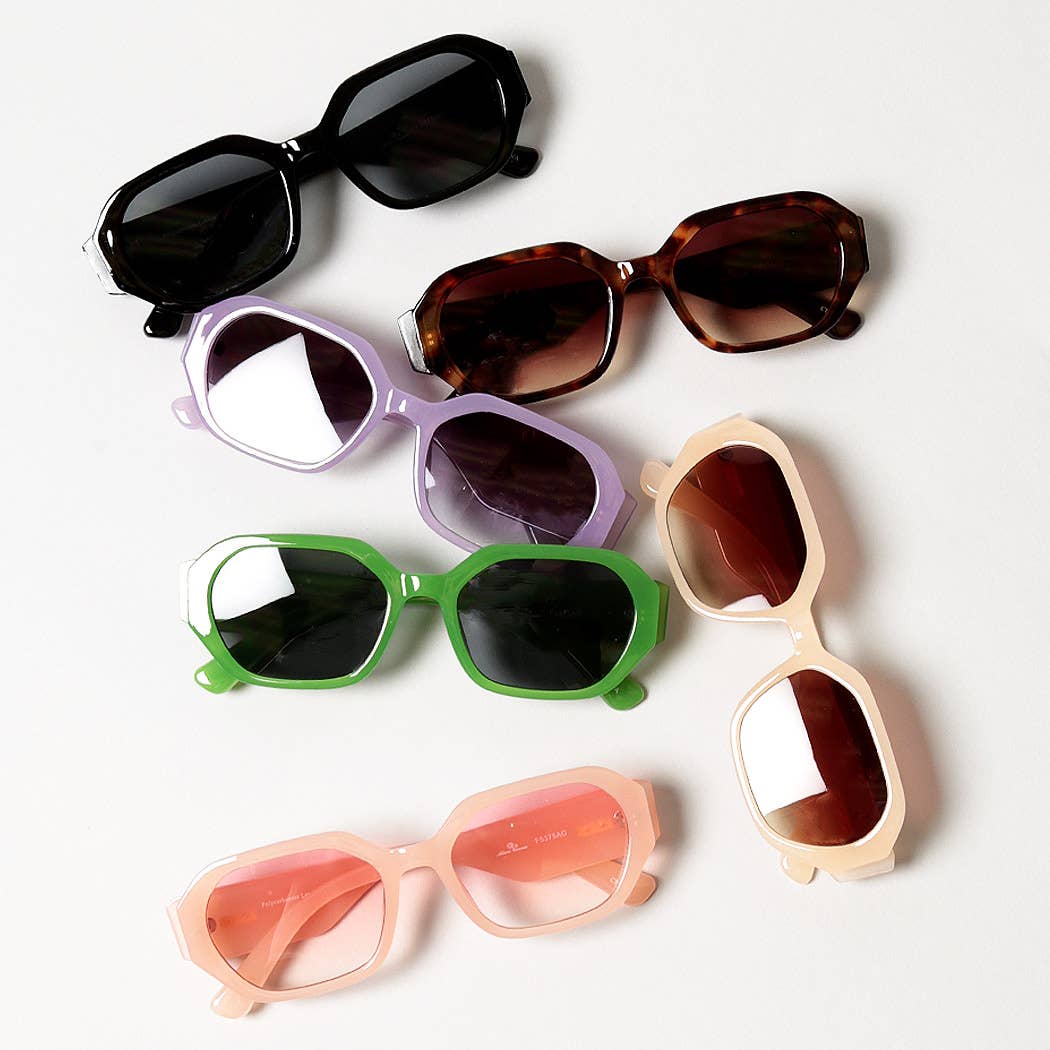 Fashion City - Women's Hexagonal Frame Sunglasses
