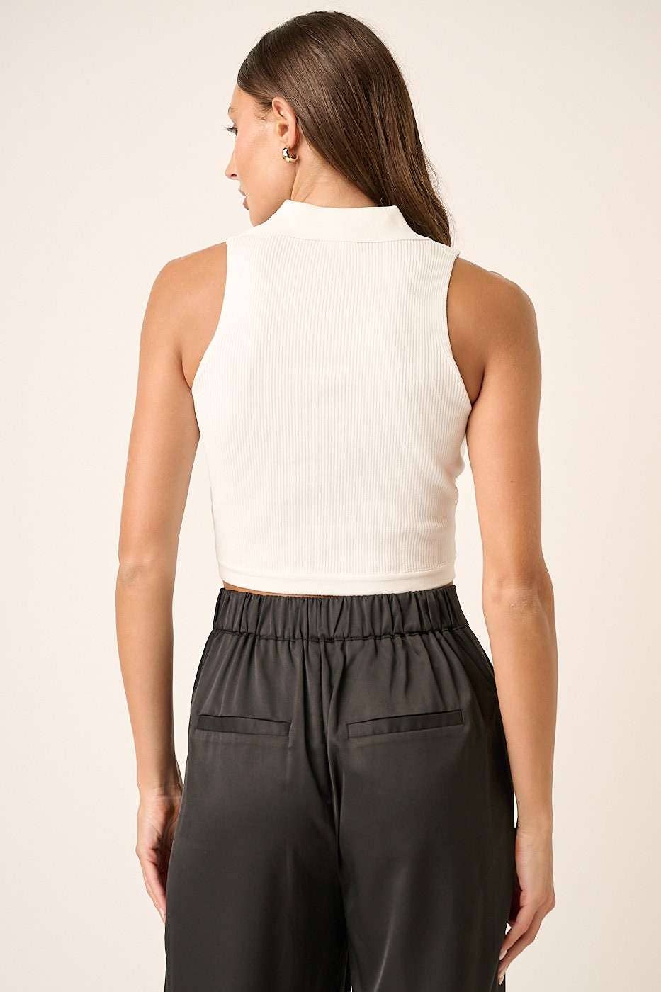 mittoshop - H20700-CROPPED POLO SWEATER TANK TOP