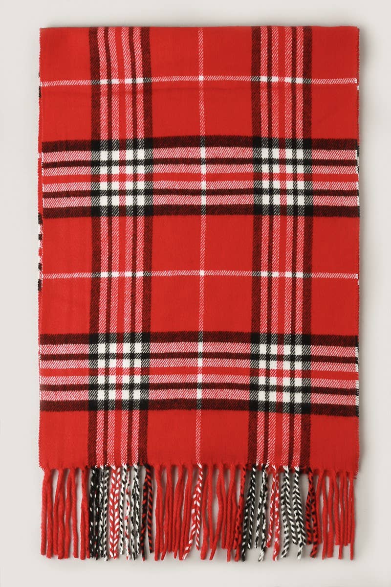 FS: Ivory Giant Check Cashmere Feel Muffler Scarf