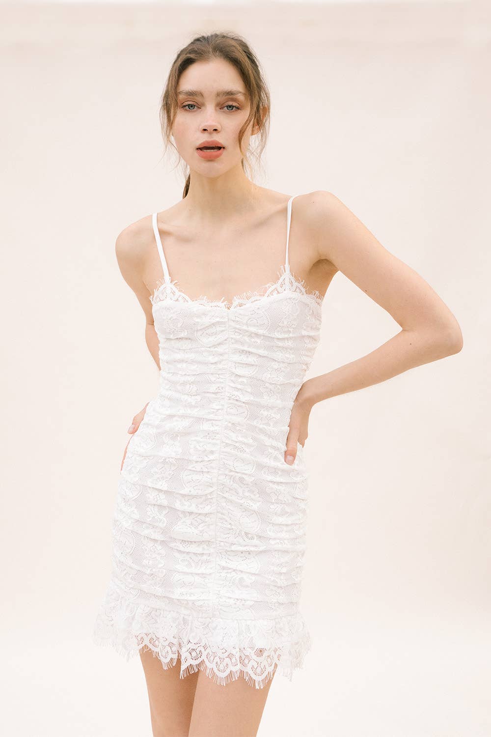 STORIA - SD3060- Monochromatic Lace Mini Dress