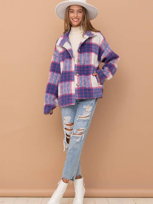 Blue B Plaid Shacket